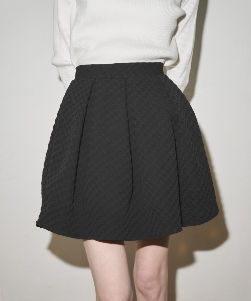 MIRO AMURETTE(ミロアミュレット)の「check tuck skirt/タックミニスカート(スカート・レディース・ホワイト/ブラック・FREE)」の12枚目の写真