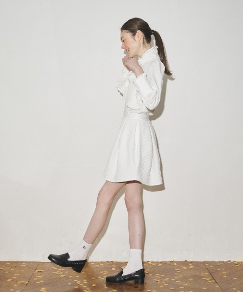 MIRO AMURETTE(ミロアミュレット)の「check tuck skirt/タックミニスカート(スカート・レディース・ホワイト/ブラック・FREE)」の19枚目の写真