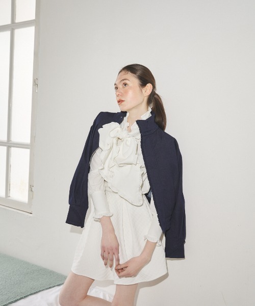 MIRO AMURETTE(ミロアミュレット)の「check tuck skirt/タックミニスカート(スカート・レディース・ホワイト/ブラック・FREE)」の5枚目の写真