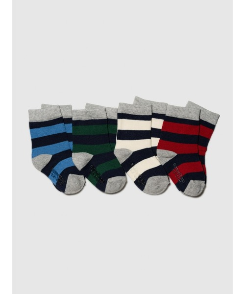 GAP（ギャップ）の「4足セット Babygap クルーソックス（ソックス/靴下・キッズ・ブルー/マルチ・12-24M/2-3 YRS/4-5 YRS）」の2枚目の写真
