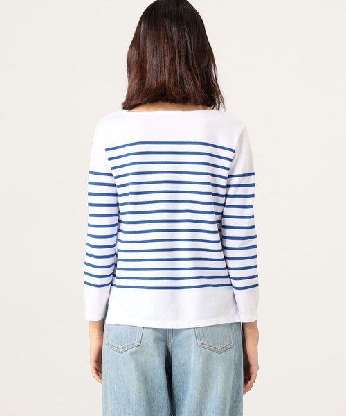 SOULEIADO（ソレイアード）の「コットンダブルプリント ボーダーバスクシャツ（Tシャツ/カットソー・レディース・ブルー系その他3/グリーン系その他3/ブルー系その他2・S）」の7枚目の写真