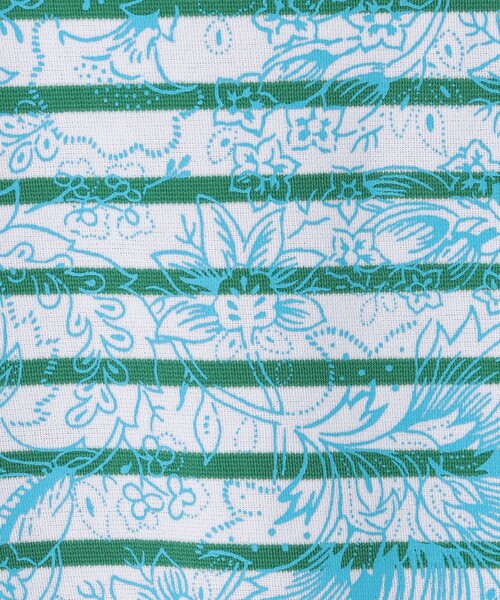 SOULEIADO（ソレイアード）の「コットンダブルプリント ボーダーバスクシャツ（Tシャツ/カットソー・レディース・ブルー系その他3/グリーン系その他3/ブルー系その他2・S）」の13枚目の写真