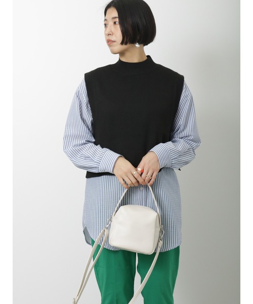 Lugnoncure（ルノンキュール）の「ダブルジャカードニットベスト（ベスト・レディース・オフホワイト/ブルー/ブラック・ﾌﾘ-）」の3枚目の写真