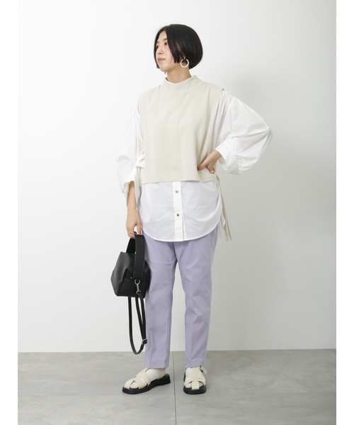 Lugnoncure（ルノンキュール）の「ダブルジャカードニットベスト（ベスト・レディース・オフホワイト/ブルー/ブラック・ﾌﾘ-）」の10枚目の写真