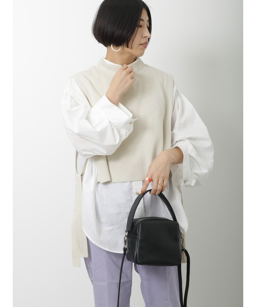 Lugnoncure（ルノンキュール）の「ダブルジャカードニットベスト（ベスト・レディース・オフホワイト/ブルー/ブラック・ﾌﾘ-）」の12枚目の写真