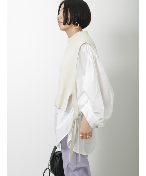 Lugnoncure（ルノンキュール）の「ダブルジャカードニットベスト（ベスト・レディース・オフホワイト/ブルー/ブラック・ﾌﾘ-）」の17枚目の写真