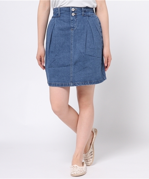 mystic（ミスティック）の「デニムタイトスカート（スカート・レディース・ネイビー/ブルー/オフホワイト・1/2）」の3枚目の写真