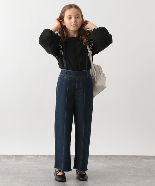 GLOBAL WORK(グローバルワーク)の「ヘビロッTEE配色フリル/185905(Tシャツ/カットソー・キッズ・ホワイト/ブラック・110cm/160cm/150cm/100cm/120cm/130cm/140cm)」の8枚目の写真