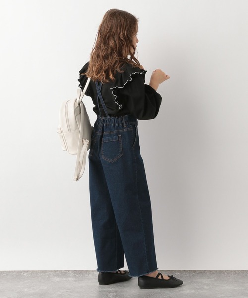 GLOBAL WORK(グローバルワーク)の「ヘビロッTEE配色フリル/185905(Tシャツ/カットソー・キッズ・ホワイト/ブラック・110cm/160cm/150cm/100cm/120cm/130cm/140cm)」の11枚目の写真