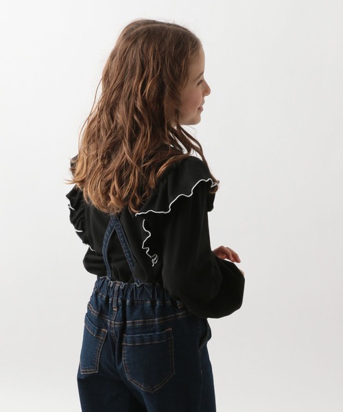 GLOBAL WORK(グローバルワーク)の「ヘビロッTEE配色フリル/185905(Tシャツ/カットソー・キッズ・ホワイト/ブラック・110cm/160cm/150cm/100cm/120cm/130cm/140cm)」の16枚目の写真