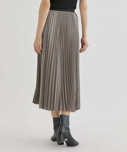 08sircus（ゼロエイトサーカス）の「【08sircus/ゼロハチサーカス】Metal finish pleated skirt/メタルプリーツスカート（スカート・レディース・グリーン/モカ・38/36）」の10枚目の写真