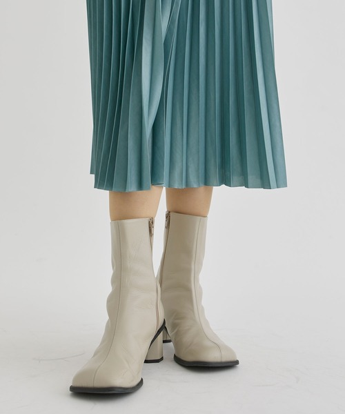 08sircusメタルフィニッシュ プリーツスカート 08sircus/ゼロハチサーカス】Metal finish pleated skirt/メタル