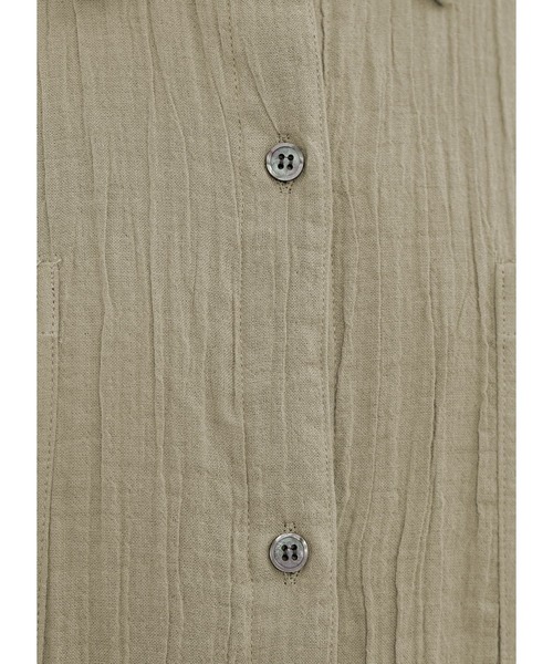 STYLE DELI（スタイルデリ）の「リラックスワッシャーガーゼシャツワンピース（ワンピース・レディース・ライトブラウン/セージグリーン・01/02）」の9枚目の写真