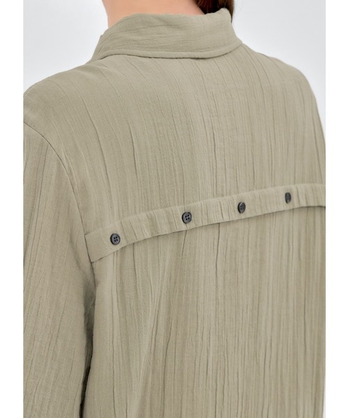 STYLE DELI（スタイルデリ）の「リラックスワッシャーガーゼシャツワンピース（ワンピース・レディース・ライトブラウン/セージグリーン・01/02）」の16枚目の写真