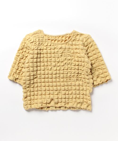 STYLEBLOCK（スタイルブロック）の「ポコポコハーフスリーブプルオーバー（Tシャツ/カットソー・レディース・イエロー/ブルー/ピンク/ブラック/グリーン/アイボリー・M）」の6枚目の写真