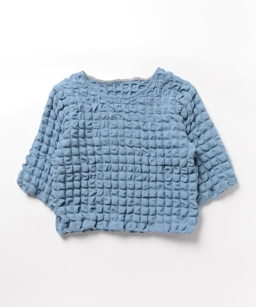 STYLEBLOCK（スタイルブロック）の「ポコポコハーフスリーブプルオーバー（Tシャツ/カットソー・レディース・イエロー/ブルー/ピンク/ブラック/グリーン/アイボリー・M）」の5枚目の写真