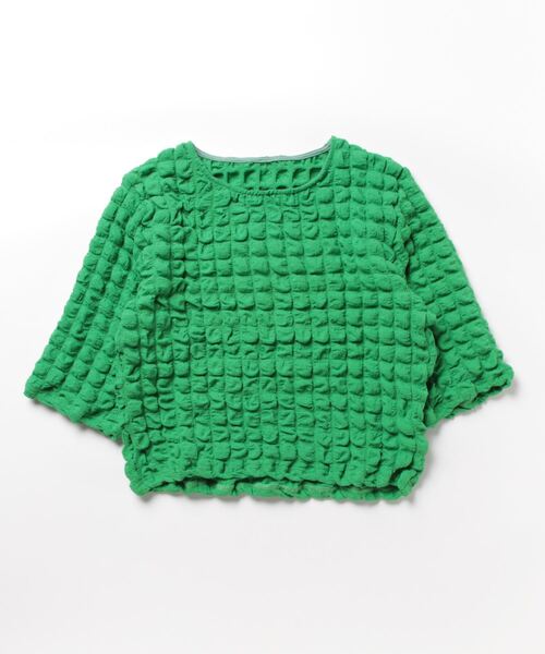 STYLEBLOCK（スタイルブロック）の「ポコポコハーフスリーブプルオーバー（Tシャツ/カットソー・レディース・イエロー/ブルー/ピンク/ブラック/グリーン/アイボリー・M）」の4枚目の写真