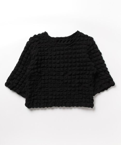 STYLEBLOCK（スタイルブロック）の「ポコポコハーフスリーブプルオーバー（Tシャツ/カットソー・レディース・イエロー/ブルー/ピンク/ブラック/グリーン/アイボリー・M）」の3枚目の写真