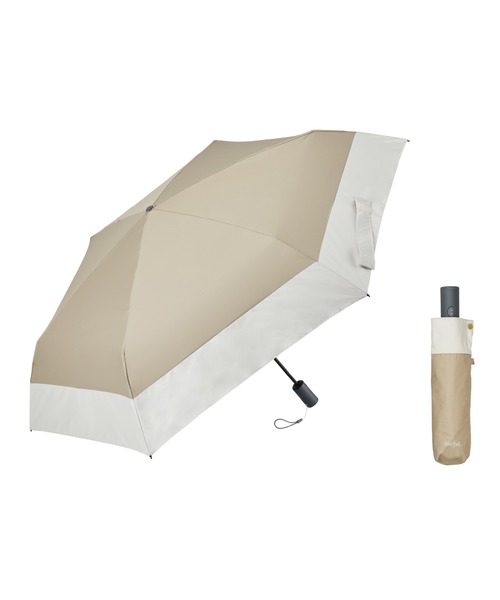 Waterfront（ウォーターフロント）の「折傘　自動開閉 UVブロック 55　ツートン（折りたたみ傘・レディース・ピンク系その他/ホワイト×ブラウン/ホワイト×ピンク/ブラウン系1/ホワイト×ネイビー/ネイビー×ホワイト・FREE）」の4枚目の写真