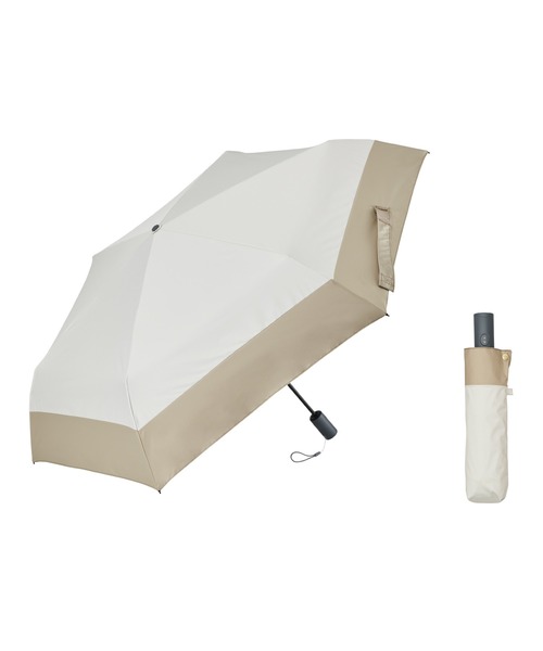 Waterfront（ウォーターフロント）の「折傘　自動開閉 UVブロック 55　ツートン（折りたたみ傘・レディース・ピンク系その他/ホワイト×ブラウン/ホワイト×ピンク/ブラウン系1/ホワイト×ネイビー/ネイビー×ホワイト・FREE）」の3枚目の写真