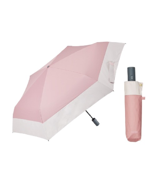 Waterfront（ウォーターフロント）の「折傘　自動開閉 UVブロック 55　ツートン（折りたたみ傘・レディース・ピンク系その他/ホワイト×ブラウン/ホワイト×ピンク/ブラウン系1/ホワイト×ネイビー/ネイビー×ホワイト・FREE）」の6枚目の写真