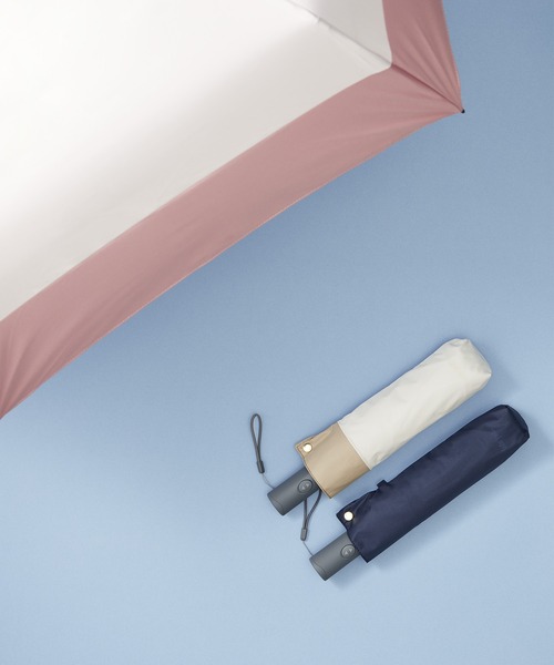 Waterfront（ウォーターフロント）の「折傘　自動開閉 UVブロック 55　ツートン（折りたたみ傘・レディース・ピンク系その他/ホワイト×ブラウン/ホワイト×ピンク/ブラウン系1/ホワイト×ネイビー/ネイビー×ホワイト・FREE）」の9枚目の写真