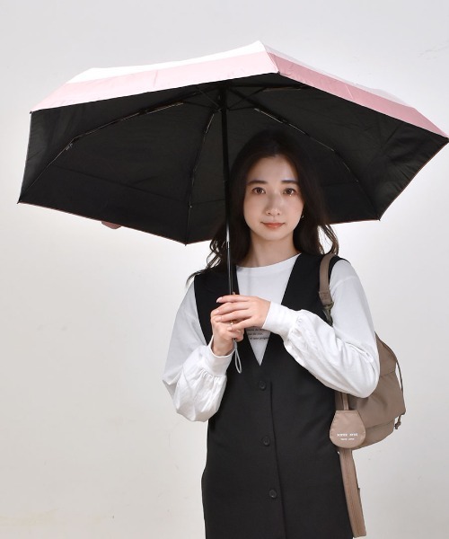 Waterfront（ウォーターフロント）の「折傘　自動開閉 UVブロック 55　ツートン（折りたたみ傘・レディース・ピンク系その他/ホワイト×ブラウン/ホワイト×ピンク/ブラウン系1/ホワイト×ネイビー/ネイビー×ホワイト・FREE）」の16枚目の写真