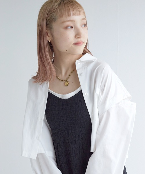 w closet（ダブルクローゼット）の「【2WAY】クロップドシャツ（シャツ/ブラウス・レディース・オフホワイト/サックスブルー/ストライプ・FREE）」の13枚目の写真