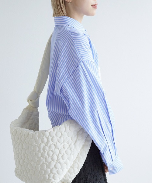 w closet（ダブルクローゼット）の「【2WAY】クロップドシャツ（シャツ/ブラウス・レディース・オフホワイト/サックスブルー/ストライプ・FREE）」の15枚目の写真