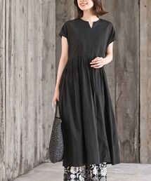 ピンタックフレンチスリーブワンピース