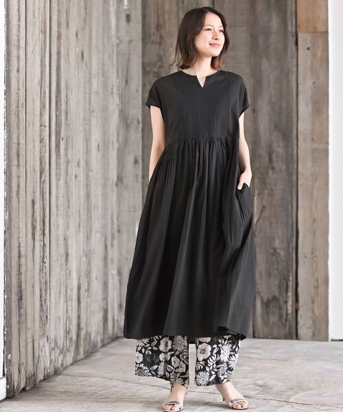 かぐれ　フレンチスリーブ　ピンタックワンピース　美品☆ かぐれ（カグレ）の「ピンタックワンピース（ワンピース）」 - WEAR