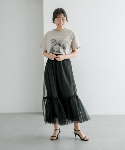 PUAL CE CIN(ピュアルセシン)の「フォトプリントTシャツ(Tシャツ/カットソー・レディース・オフホワイト/ライトグレー/ベージュ・FREE)」の7枚目の写真