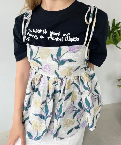 SANSeLF（サンセルフ）の「ハンドライティングTシャツ【SANSeLF】 sanw23s036（Tシャツ/カットソー・レディース・ホワイト/ベージュ/ブラック/グレー・FREE）」の13枚目の写真