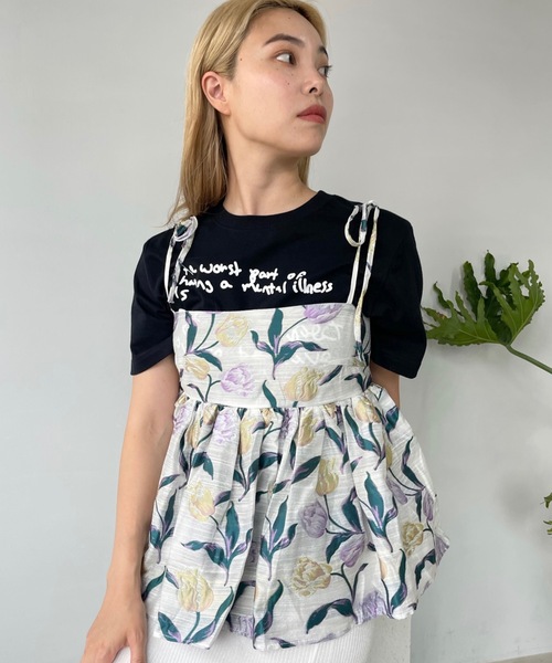 SANSeLF（サンセルフ）の「ハンドライティングTシャツ【SANSeLF】 sanw23s036（Tシャツ/カットソー・レディース・ホワイト/ベージュ/ブラック/グレー・FREE）」の14枚目の写真