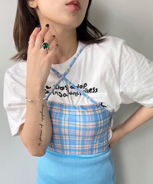 SANSeLF（サンセルフ）の「ハンドライティングTシャツ【SANSeLF】 sanw23s036（Tシャツ/カットソー・レディース・ホワイト/ベージュ/ブラック/グレー・FREE）」の6枚目の写真