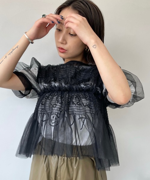 SANSeLF（サンセルフ）の「ハンドライティングTシャツ【SANSeLF】 sanw23s036（Tシャツ/カットソー・レディース・ホワイト/ベージュ/ブラック/グレー・FREE）」の11枚目の写真