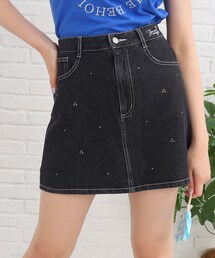 PINK-latte（ピンクラテ）の「◆Y2K気分♪ラインストーン付き台形スカート（スカート・キッズ）」