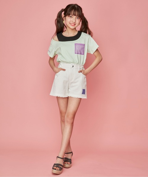 JENNI love(ジェニィラブ)の「ハイウエストフリンジショーパン(デニムパンツ・キッズ・ブラック/オフホワイト/サックスブルー・160cm/140cm/150cm/130cm)」の20枚目の写真