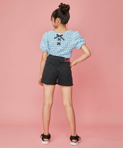 JENNI love(ジェニィラブ)の「ハイウエストフリンジショーパン(デニムパンツ・キッズ・ブラック/オフホワイト/サックスブルー・160cm/140cm/150cm/130cm)」の17枚目の写真