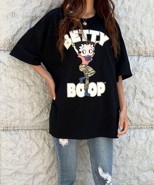 GLAMOROUS JANE（グラマラスジェーン）の「ストリートガールBETTY BOOPTシャツ（Tシャツ/カットソー・レディース・オフホワイト/ブラック/チャコールグレー・FREE）」の3枚目の写真