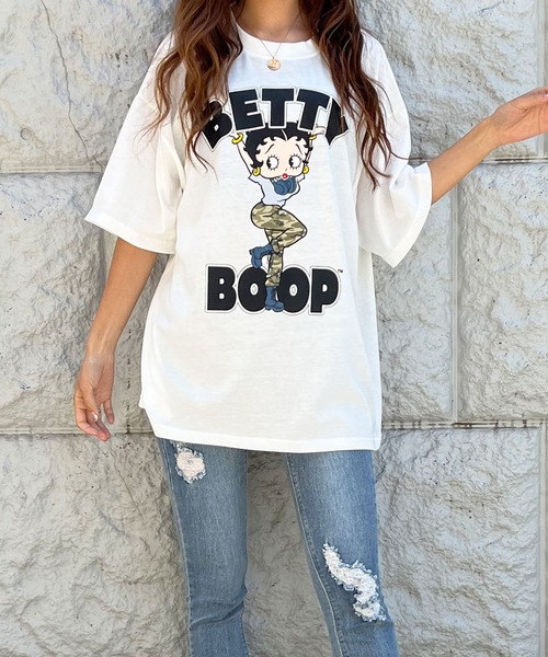 GLAMOROUS JANE（グラマラスジェーン）の「ストリートガールBETTY BOOPTシャツ（Tシャツ/カットソー・レディース・オフホワイト/ブラック/チャコールグレー・FREE）」の14枚目の写真