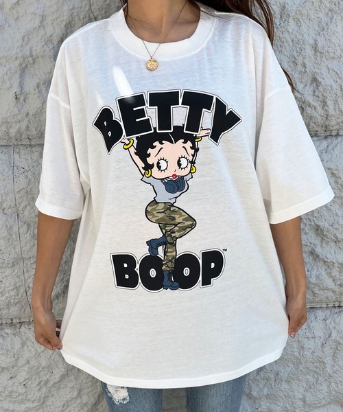 GLAMOROUS JANE（グラマラスジェーン）の「ストリートガールBETTY BOOPTシャツ（Tシャツ/カットソー・レディース・オフホワイト/ブラック/チャコールグレー・FREE）」の16枚目の写真