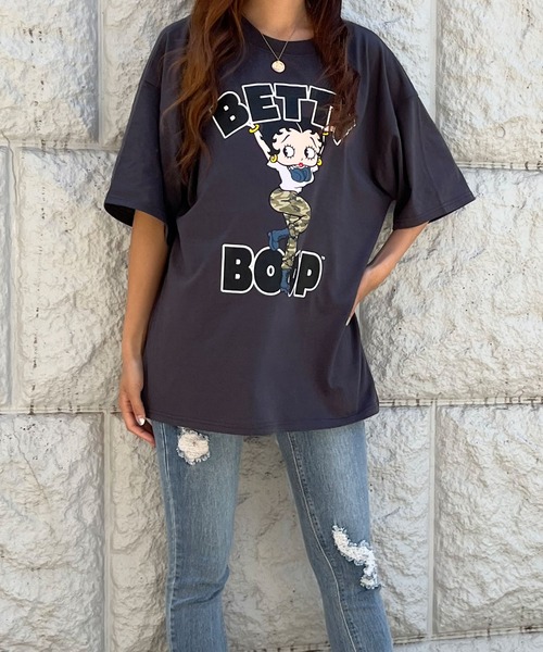 GLAMOROUS JANE（グラマラスジェーン）の「ストリートガールBETTY BOOPTシャツ（Tシャツ/カットソー・レディース・オフホワイト/ブラック/チャコールグレー・FREE）」の6枚目の写真