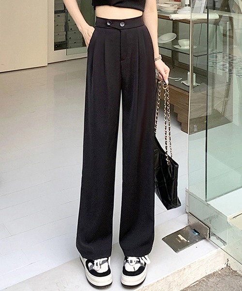 Dewlily（デューリリー）の「ロングタックパンツ（その他パンツ・レディース・ピンク/ホワイト/ブラック/ベージュ・M/L/XL）」の3枚目の写真