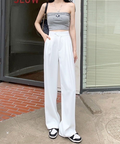 Dewlily（デューリリー）の「ロングタックパンツ（その他パンツ・レディース・ピンク/ホワイト/ブラック/ベージュ・M/L/XL）」の13枚目の写真