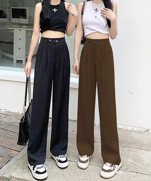 Dewlily（デューリリー）の「ロングタックパンツ（その他パンツ・レディース・ピンク/ホワイト/ブラック/ベージュ・M/L/XL）」の10枚目の写真