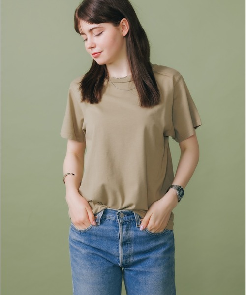 CAL.Berries(カルベリーズ)の「CAL.Berries/カルベリーズ ORGANIC UNISEX S/S TEE 半袖Tシャツ 無地T(Tシャツ/カットソー・メンズ・スミクロ/アーミー/オフホワイト/サンドベージュ・L/S/M)」の12枚目の写真
