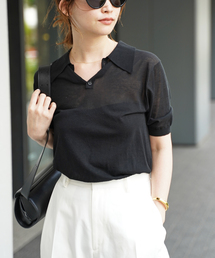 *Cotton Poloshirt ニット