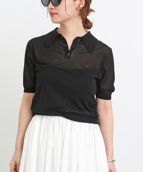 Deuxieme Classe(ドゥーズィエムクラス)の「*Cotton Poloshirt ニット(ニット/セーター・レディース・ブラック・FREE)」の15枚目の写真