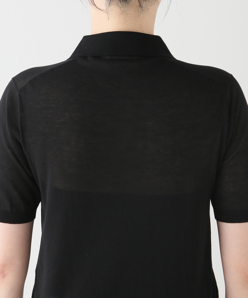 Deuxieme Classe(ドゥーズィエムクラス)の「*Cotton Poloshirt ニット(ニット/セーター・レディース・ブラック・FREE)」の2枚目の写真